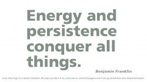 Yoga Quote: Energy and persistence conquer all things.