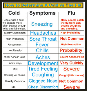 although a cold and a flu or influenza affect our respiratory system ...