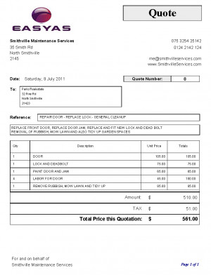 Sample Quotation Letter