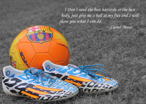 ... the ball and cleats. I included the quote to emphasize the game