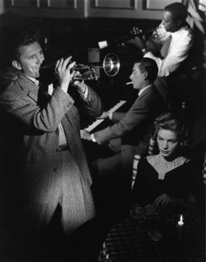 Lauren Bacall with Kirk Douglas and Hoagy Carmichael in
