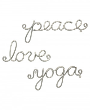 Peace Love and Yoga Aluminum Wall Art (Usa)