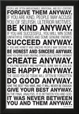Mother Teresa Anyway Quote Poster Print