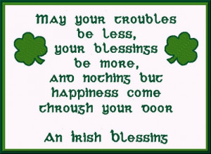St Patricks Day Irish Blessing 1 Embroidery Machine Applique Design