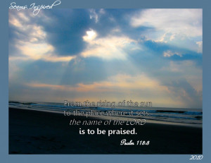 Psalm 113:3 and sunrise at the beach