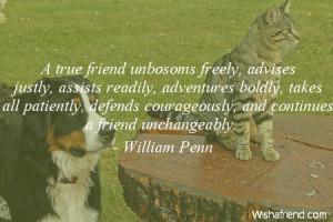 ... takes all patiently, defends courageously, and continues a friend