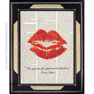 Audrey Hepburn QUOTE - attractive lips kindness art print pop art ...