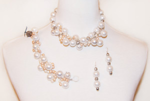 pearl necklace and earrings