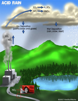 Acid rain is caused by emissions of sulfur dioxide and nitrogen oxides ...