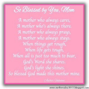 Me and Mom - A Mothers day Poem 2013