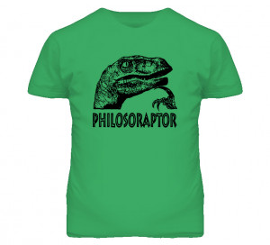 Philosoraptor Funny Dinosaur You Tube Quotes T Shirt