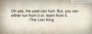 ... . But, you can either run from it or, learn from it. -The Lion King