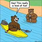 Funny Kayaking Cartoon