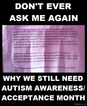 ... Ends of the Spectrum, Hate and Ignorance About Autism Abounds - Babble