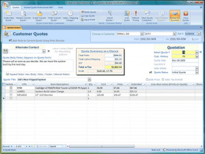Sample Quote form from the quoting screen in Instant Quote ...