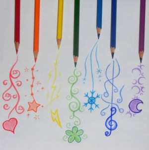art, colored pencils, cute, drawing, pencils, rainbow