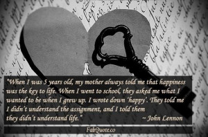 John lennon happiness is the key to life quote