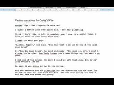 Of Mice and Men: Curley's Wife - Essential Quotations [1/5] (GCSE ...