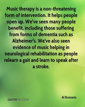 therapy is a non-threatening form of intervention. It helps people ...