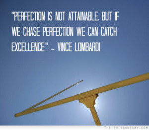 Perfection is not attainable but if we chase perfection we can catch ...
