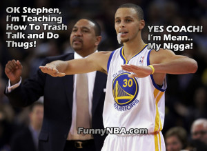 Stephen Curry trying to learn things from his Coach Mark Jackson