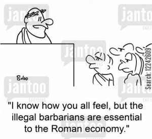 julius caesar cartoon humor: 'I know how you all feel, but the illegal ...