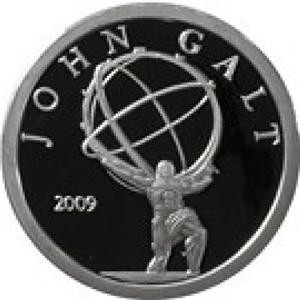 JOHN GALT-ATLAS SHRUGGED- SILVER COIN .999 ROUND AOCS Mint-FREE SHIP w ...