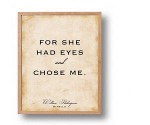 Othello Love Quote Print, Shakespeare Literary Wall Art, Wedding Print ...