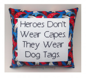 Cross Stitch Pillow, Inspirational Quote, Red White and Blue Pillow ...