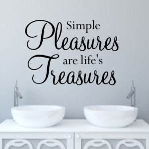 Simple pleasures wall art quote sticker H547K