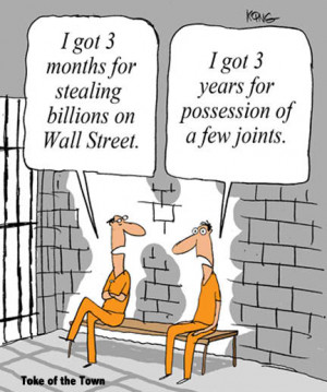 cartoon of prisoner in jail for pot possesion