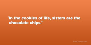 In the cookies of life, sisters are the chocolate chips.”