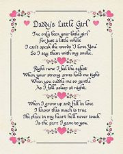 DADDY'S LITTLE GIRL - Calligraphy Poem Gift for Birthdays,Chri stmas ...