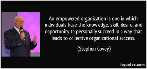 An empowered organization is one in which individuals have the ...