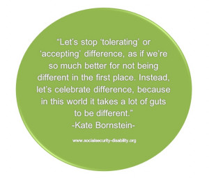 Let's stop 'tolerating' or 'accepting' difference, as if we're so ...
