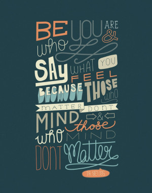 Dr. Seuss Quote 11x14 Typography Art Print. $23.00, via Etsy.