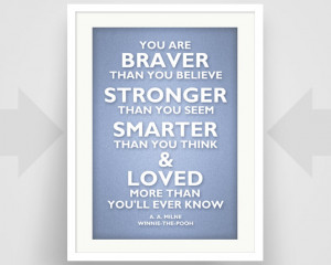 Winnie The Pooh, A. A. Milne Quote, Typography, Motivational Gift ...