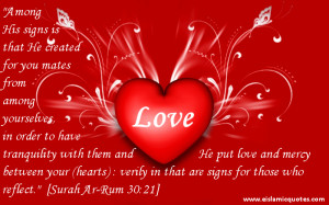 ... love and mercy between your (hearts) : verily in that are signs for