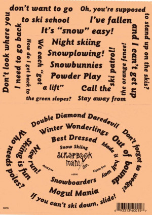 Details about Scrapbook Mania Stickers - SNOW SKIING Words Sayings