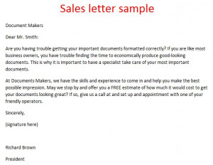 sales letter sample \ picture sales letter