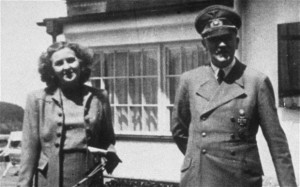 Hitler with Eva Braun, his supposed wife, photographed with their dogs ...