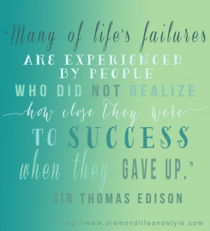 Thomas Edison Quote on Diamond Life and Style.com's Super Mindset ...
