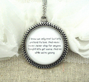 One direction live while we're young inspired lyrical quote necklace ...