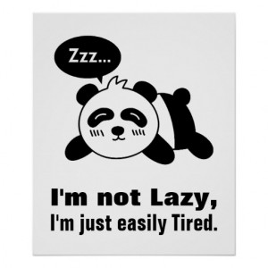 Cartoon of Cute and Lazy Panda Posters