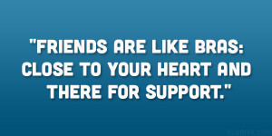 ... Friends are like bras: close to your heart and there for support