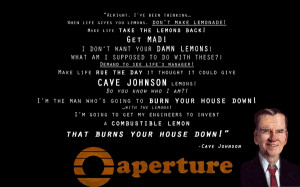 quotes portal 2 cave johnson lemons Games Portal HD Wallpaper