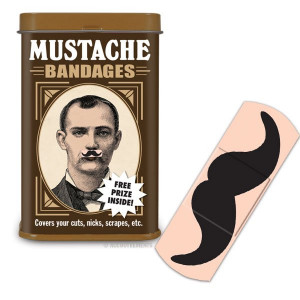 If he should cut himself while shaving his mustache, he can wear a ...