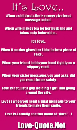 Love is Actually another name of “Care”… !”