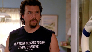 ... More Blessed To Give Than Receive t-shirt in the Eastbound & Down