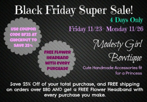Modesty Girl Bowtique: Black Friday Super Sale [Revised]